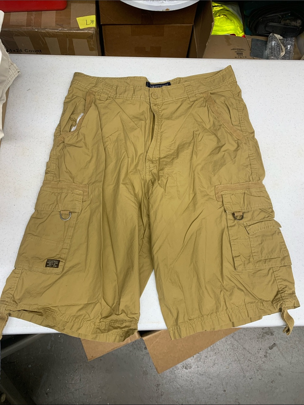 Men's Cargo Shorts — Tan Utility Pockets